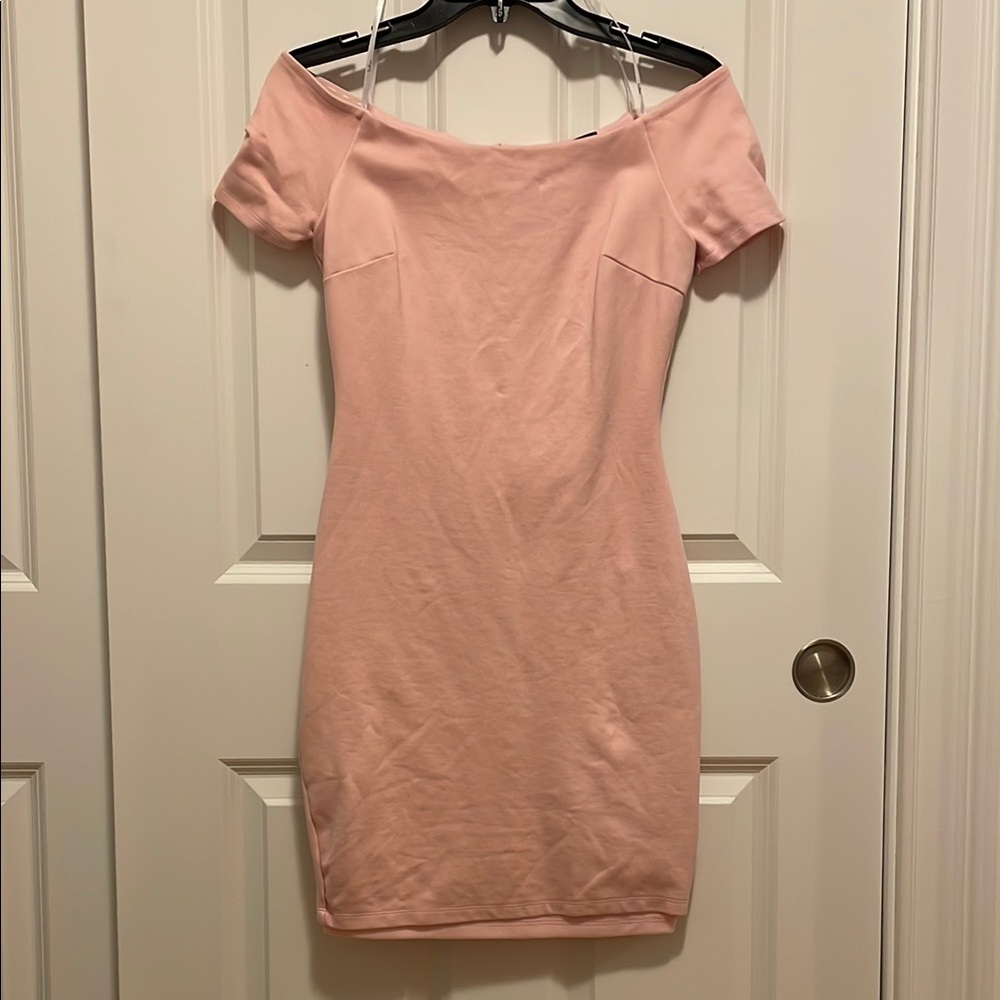 Elegant Off-Shoulder Pink Dress